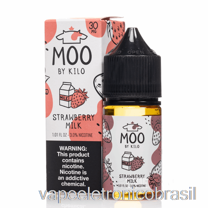 Vape Recarregável Leite Morango - Moo Salts - 30ml 50mg